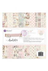 PRIMA PRIMA BUTTONS & KEEPSAKES 12x12 PAPER PAD 16 SHEETS