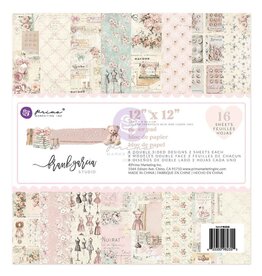 PRIMA PRIMA BUTTONS & KEEPSAKES 12x12 PAPER PAD 16 SHEETS