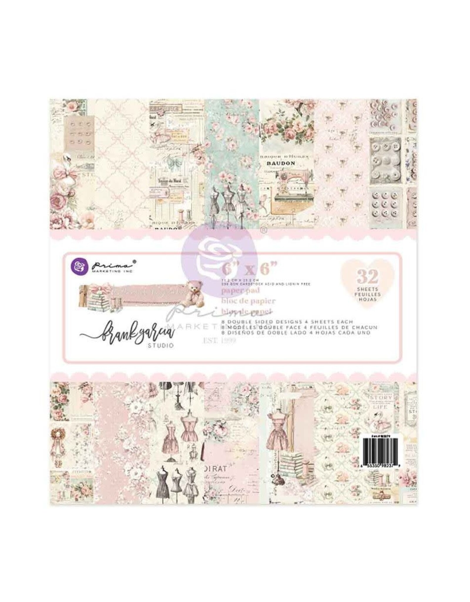 PRIMA PRIMA BUTTONS & KEEPSAKES 6x6 PAPER PAD 32 SHEETS