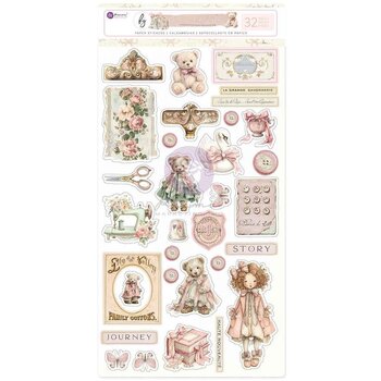 PRIMA PRIMA BUTTONS & KEEPSAKES STICKERS 32/PK