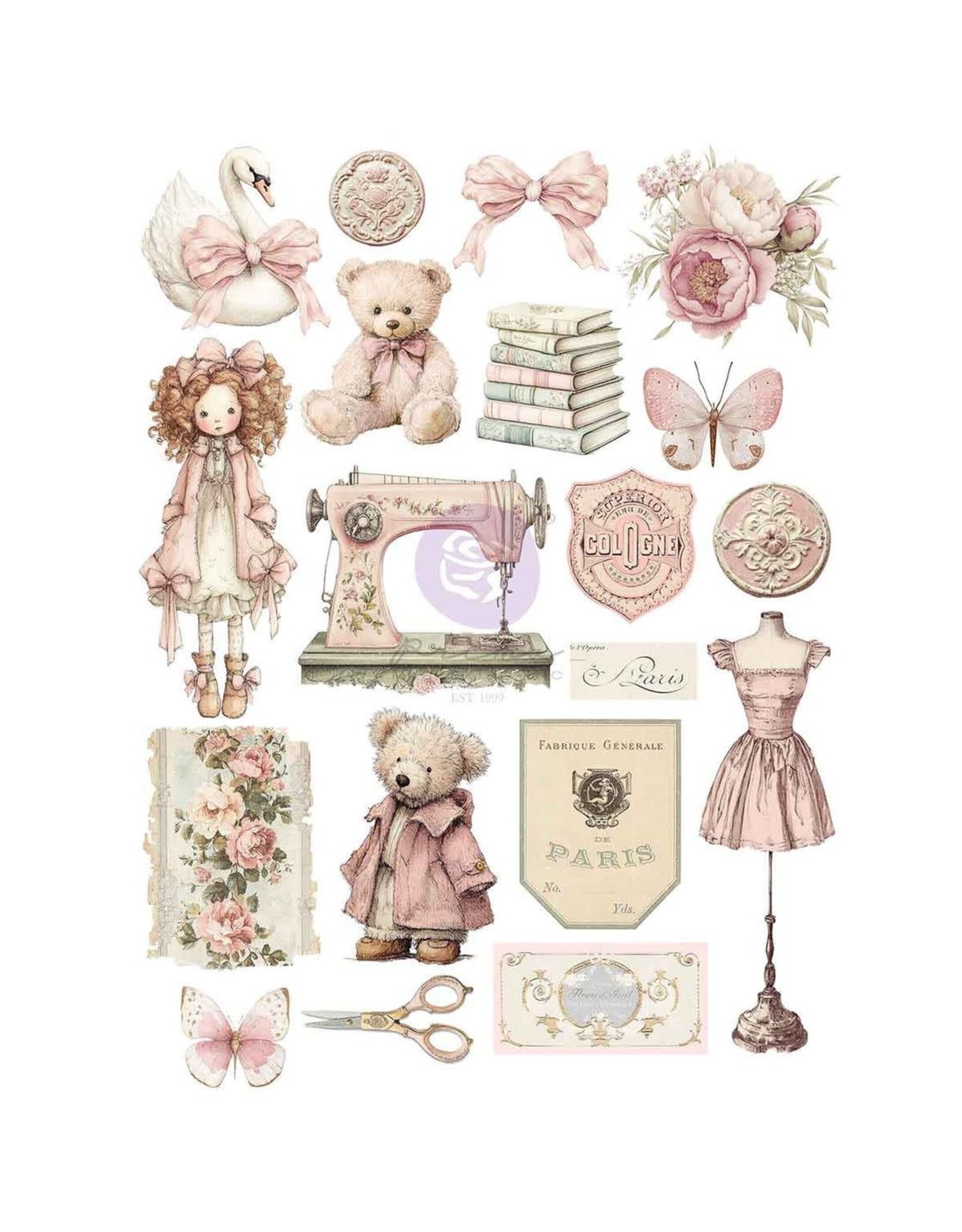 PRIMA PRIMA BUTTONS & KEEPSAKES A4 TRANSFER SHEET