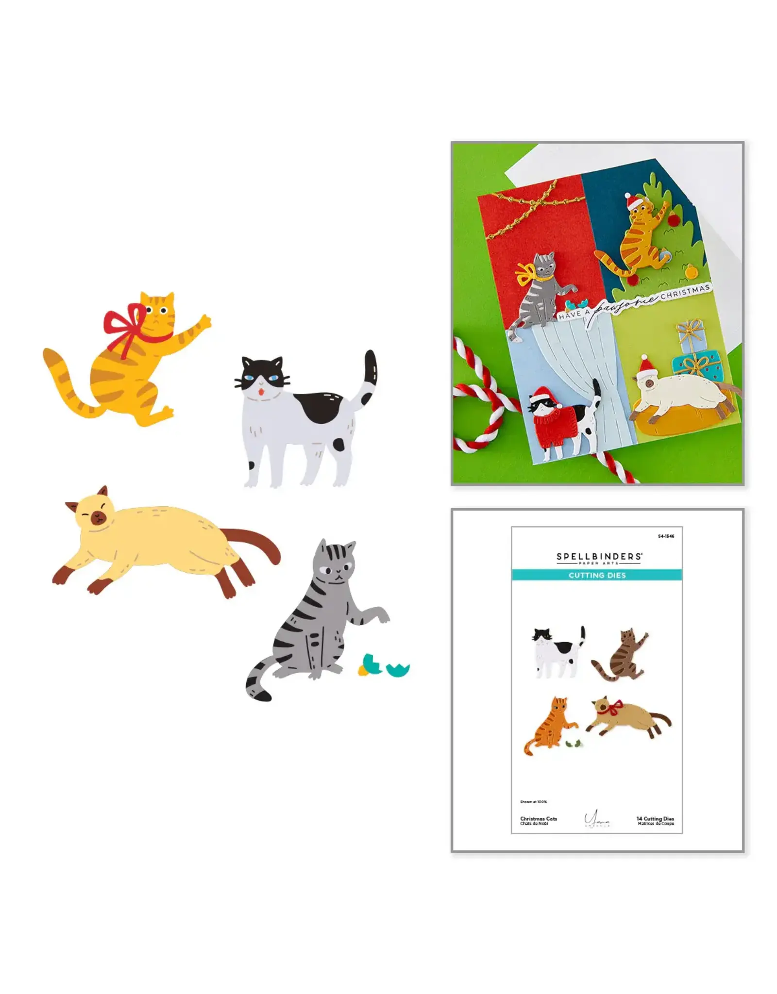 SPELLBINDERS SPELLBINDERS YANA SMAKULA CHRISTMAS CATS DIE SET