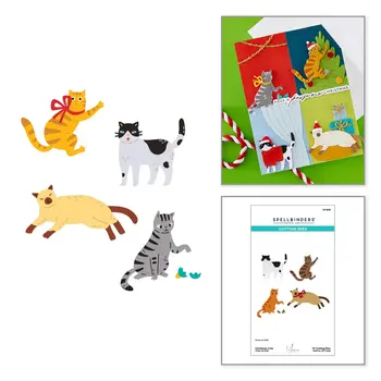 SPELLBINDERS SPELLBINDERS YANA SMAKULA CHRISTMAS CATS DIE SET