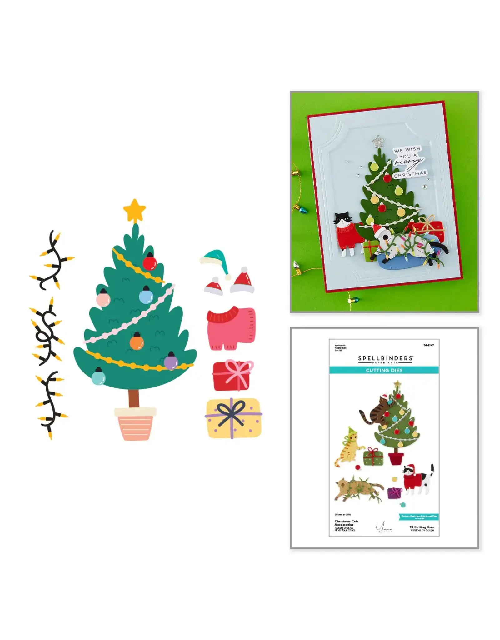 SPELLBINDERS SPELLBINDERS YANA SMAKULA CHRISTMAS CATS ACCESSORIES DIE SET