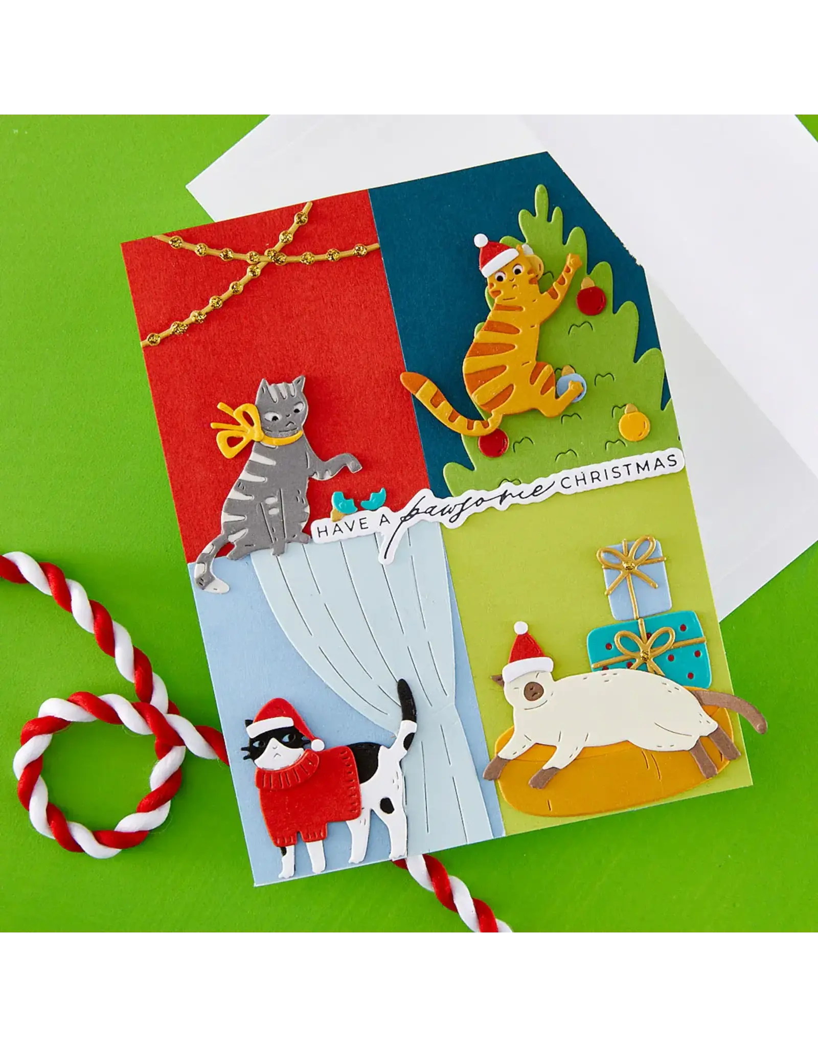 SPELLBINDERS SPELLBINDERS YANA SMAKULA CHRISTMAS CATS ACCESSORIES DIE SET