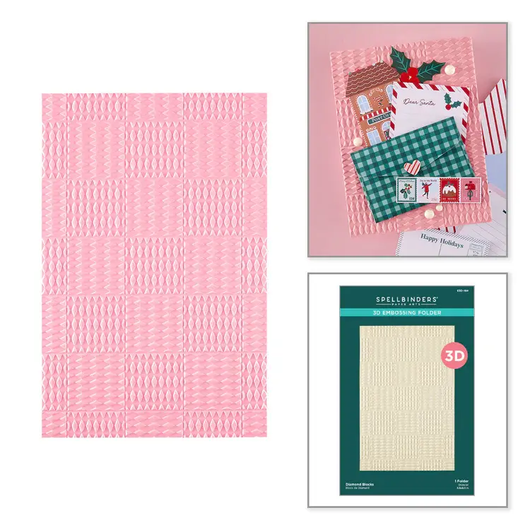 SPELLBINDERS SPELLBINDERS DIAMOND BLOCKS 3D EMBOSSING FOLDER