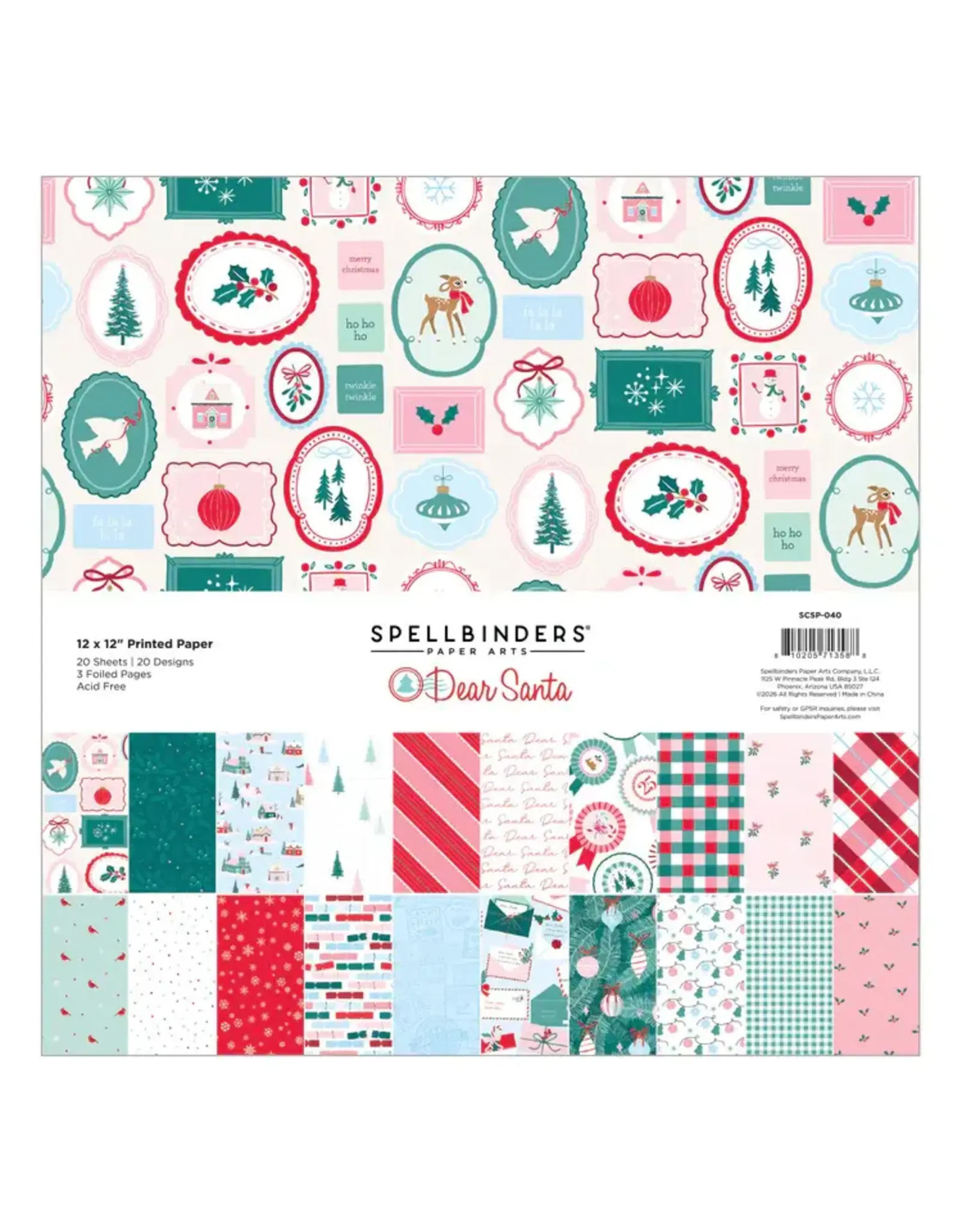 SPELLBINDERS SPELLBINDERS DEAR SANTA 12x12 PAPER PACK