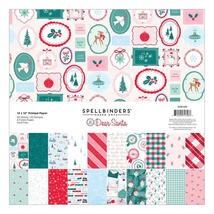 SPELLBINDERS SPELLBINDERS DEAR SANTA 12x12 PAPER PACK