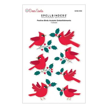 SPELLBINDERS SPELLBINDERS DEAR SANTA FESTIVE BIRDS DIMENSIONAL STICKERS