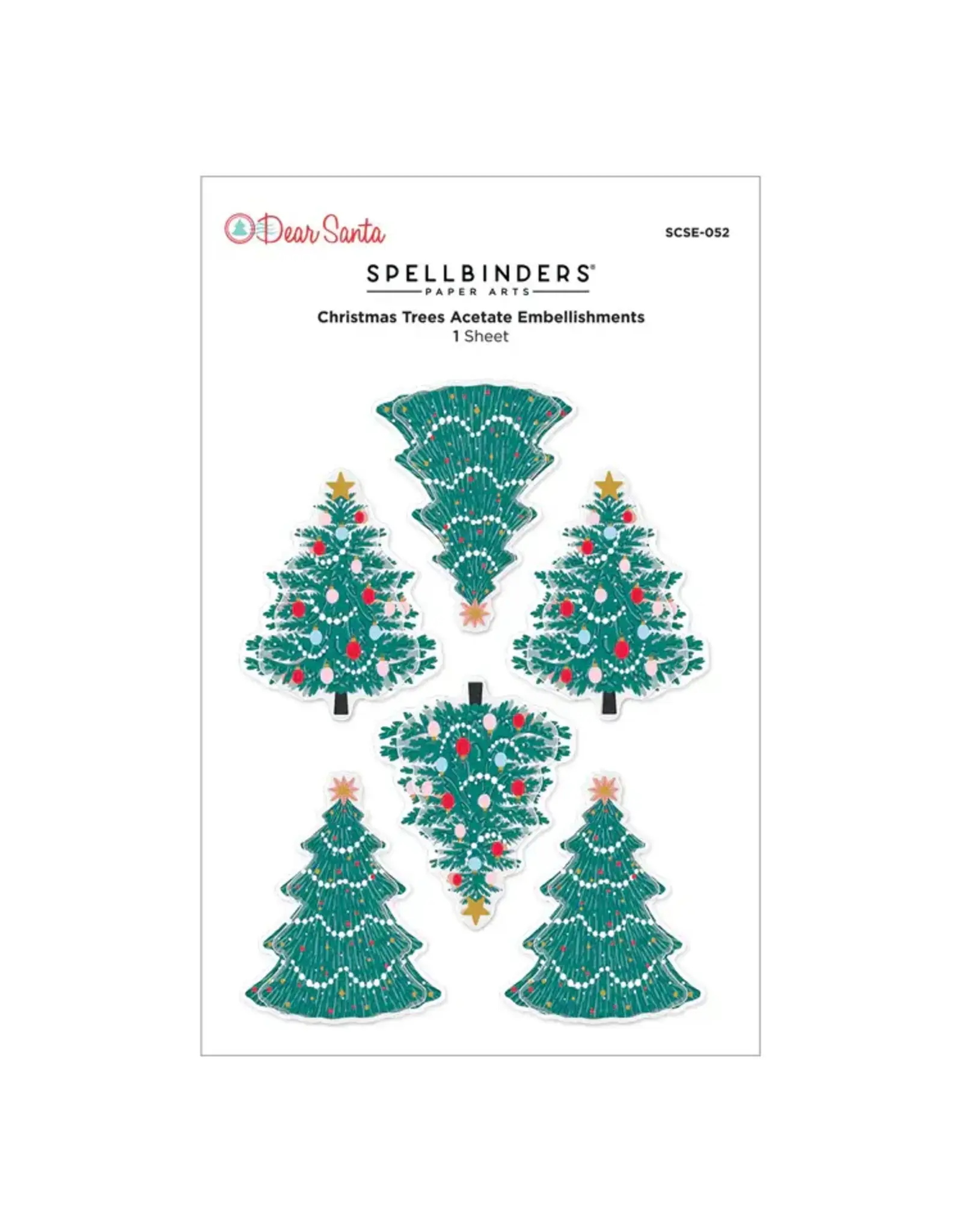 SPELLBINDERS SPELLBINDERS DEAR SANTA CHRISTMAS TREES DIMENSIONAL STICKERS