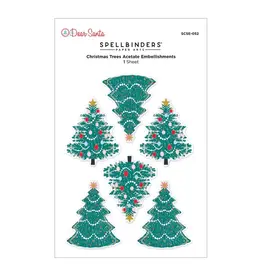 SPELLBINDERS SPELLBINDERS DEAR SANTA CHRISTMAS TREES DIMENSIONAL STICKERS
