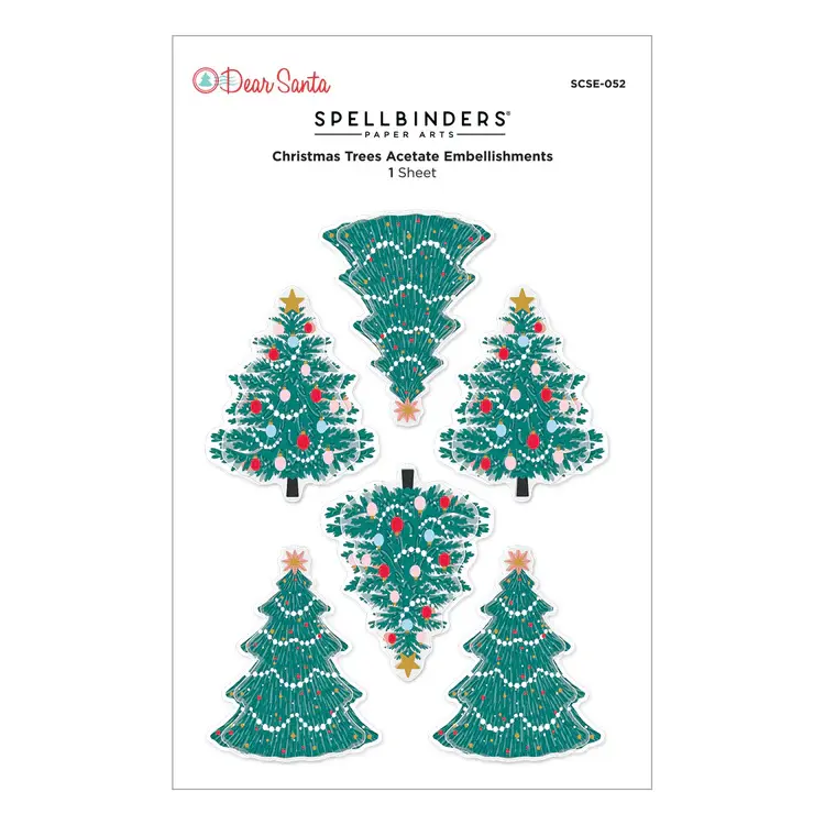 SPELLBINDERS SPELLBINDERS DEAR SANTA CHRISTMAS TREES DIMENSIONAL STICKERS