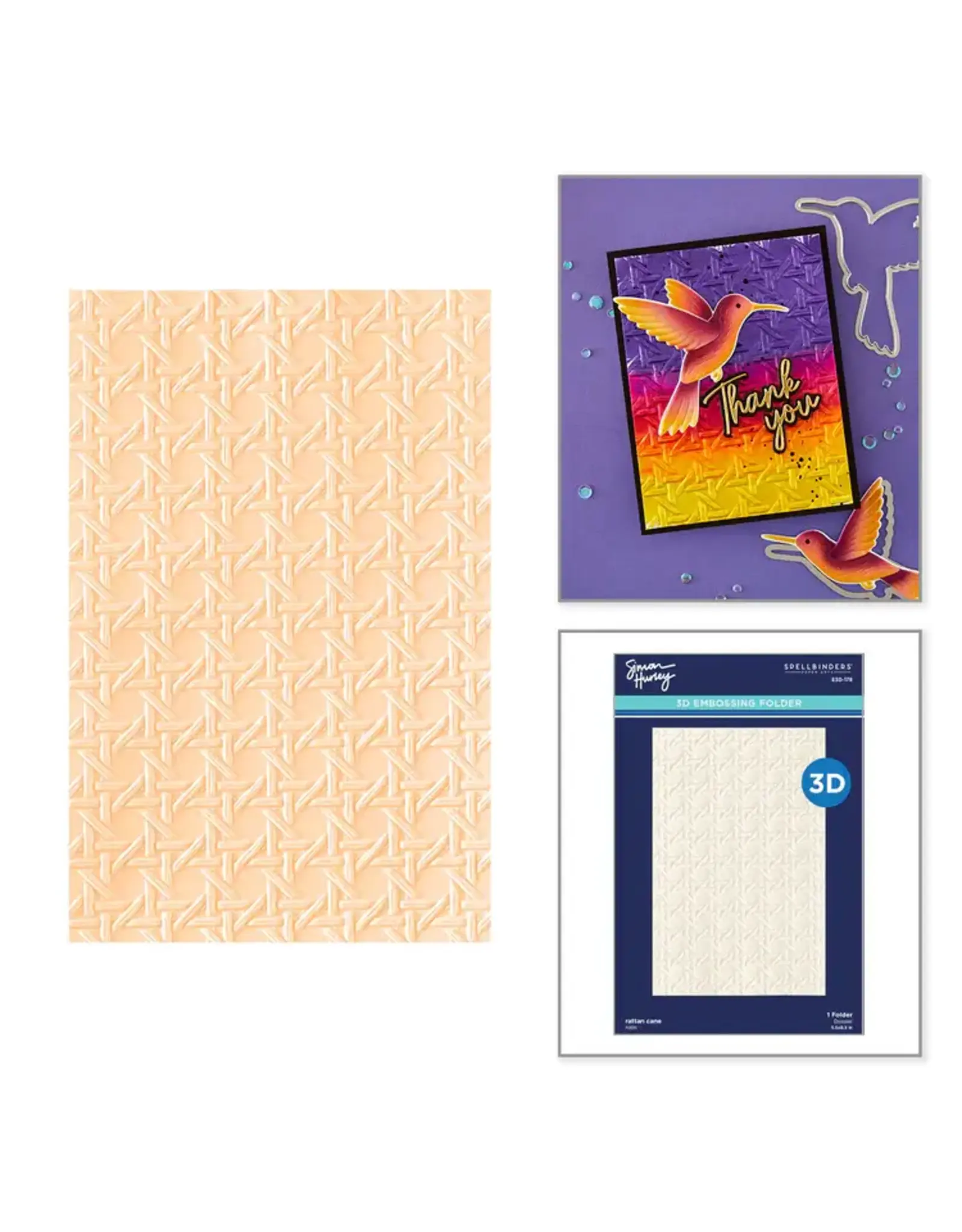 SPELLBINDERS SPELLBINDERS SIMON HURLEY RATTAN CANE 3D EMBOSSING FOLDER