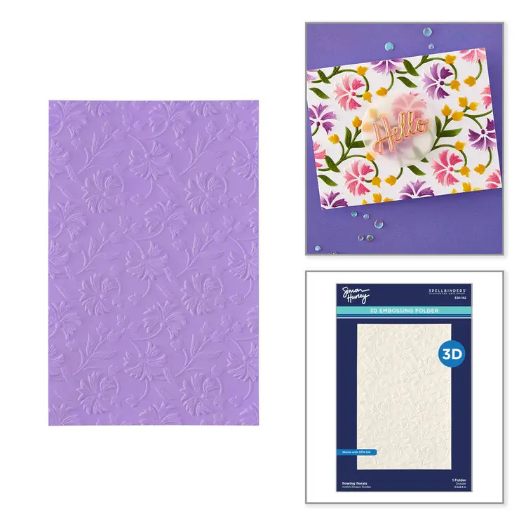 SPELLBINDERS SPELLBINDERS SIMON HURLEY FLOWING FLORALS 3D EMBOSSING FOLDER