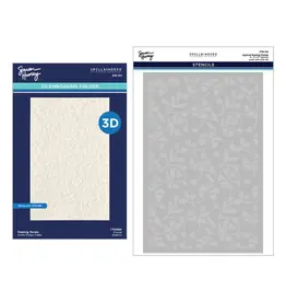 SPELLBINDERS SPELLBINDERS SIMON HURLEY FLOWING FLORALS 3D EMBOSSING FOLDER AND STENCIL