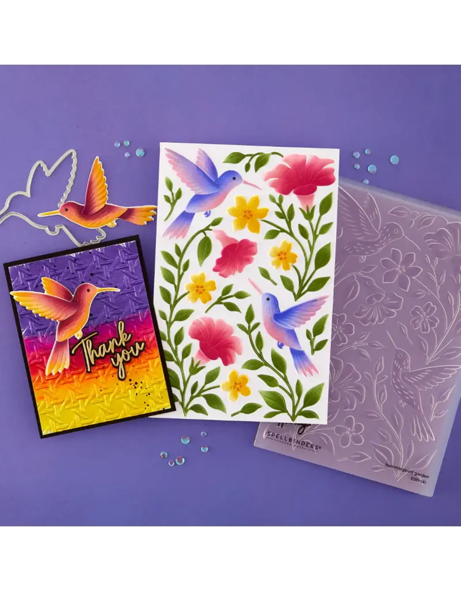SPELLBINDERS SPELLBINDERS SIMON HURLEY FLOWING FLORALS 3D EMBOSSING FOLDER AND STENCIL