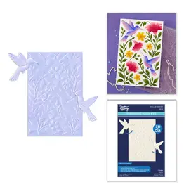 SPELLBINDERS SPELLBINDERS SIMON HURLEY HUMMINGBIRD GARDEN 3D EMBOSSING FOLDER AND DIE SET