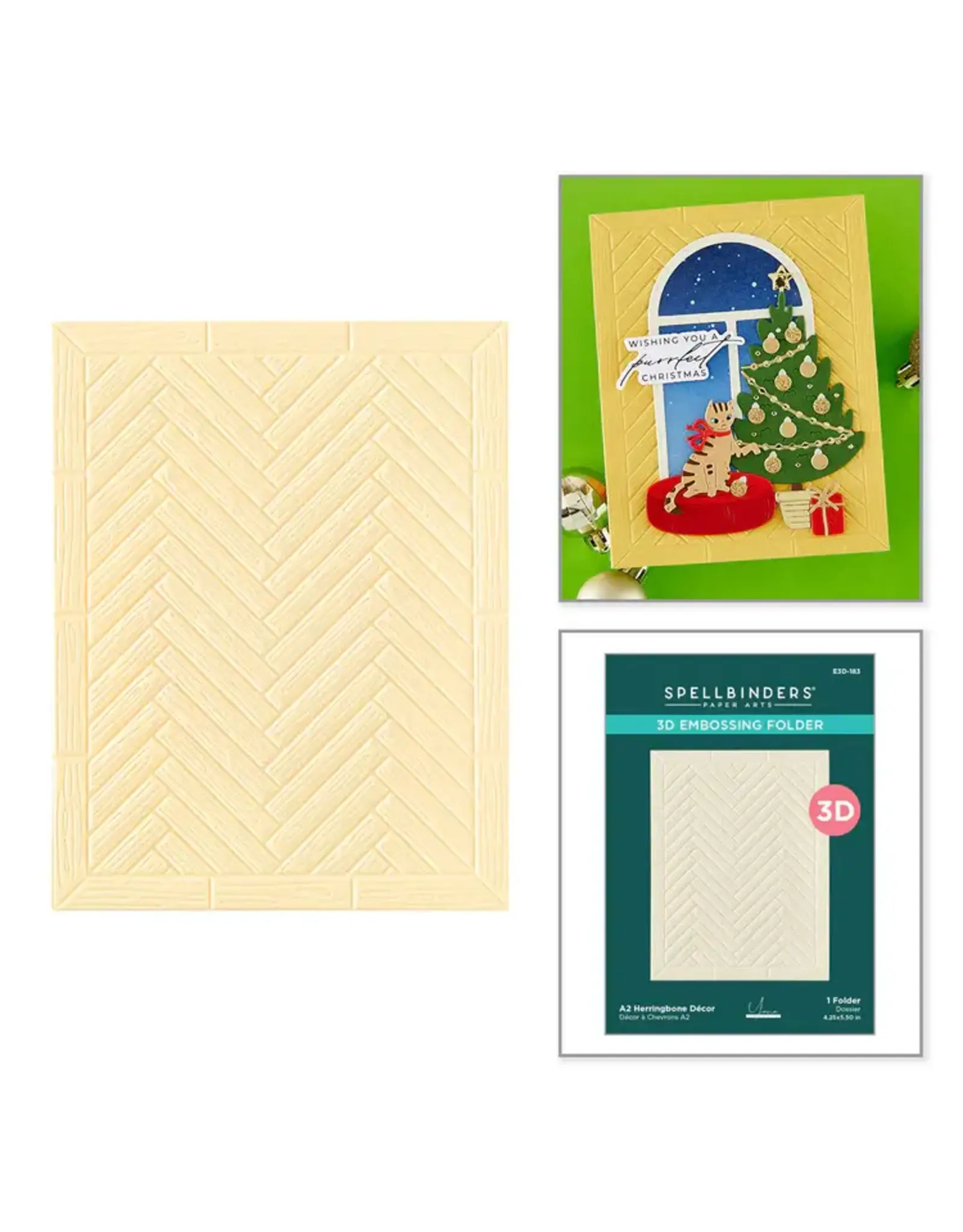 SPELLBINDERS SPELLBINDERS YANA SMAKULA A2 HERRINGBONE DECOR 3D EMBOSSING FOLDER