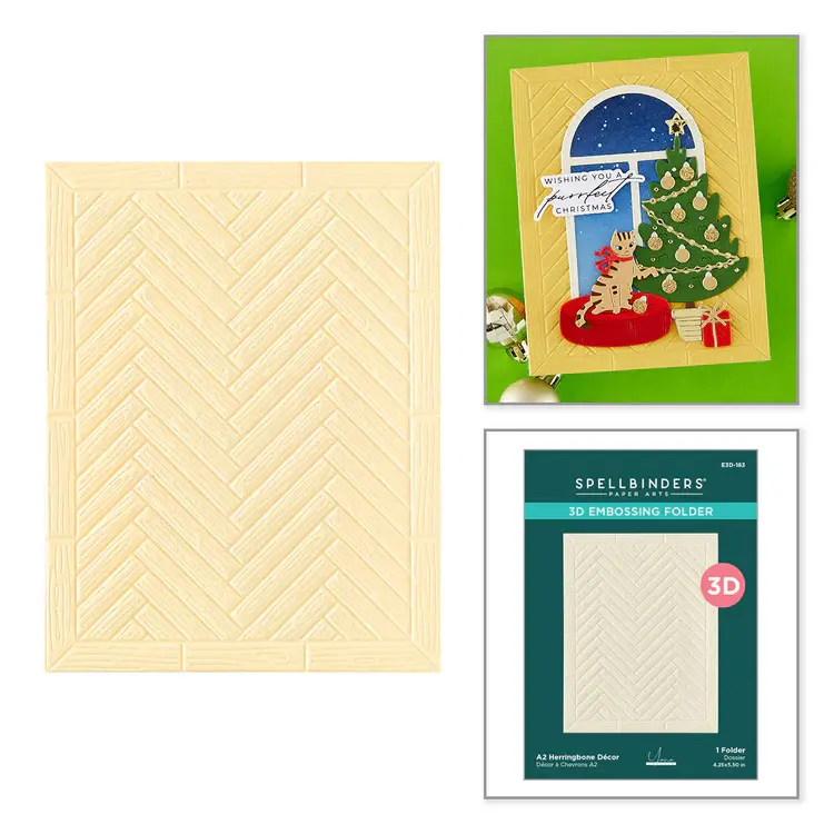 SPELLBINDERS SPELLBINDERS YANA SMAKULA A2 HERRINGBONE DECOR 3D EMBOSSING FOLDER