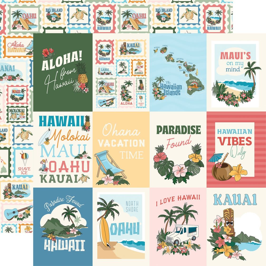 CARTA BELLA CARTA BELLA HAWAII 3x4 JOURNALING CARDS 12x12 CARDSTOCK