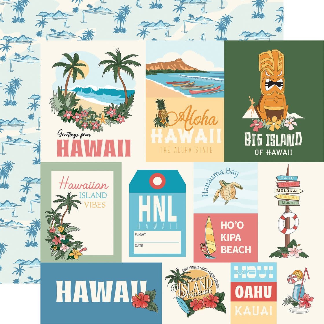 CARTA BELLA CARTA BELLA HAWAII JOURNALING CARDS 12x12 CARDSTOCK