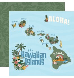 CARTA BELLA CARTA BELLA HAWAII MAP 12x12 CARDSTOCK