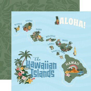 CARTA BELLA CARTA BELLA HAWAII MAP 12x12 CARDSTOCK