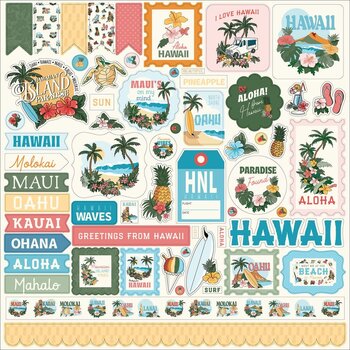 CARTA BELLA CARTA BELLA HAWAII ELEMENTS 12x12 CARDSTOCK STICKERS
