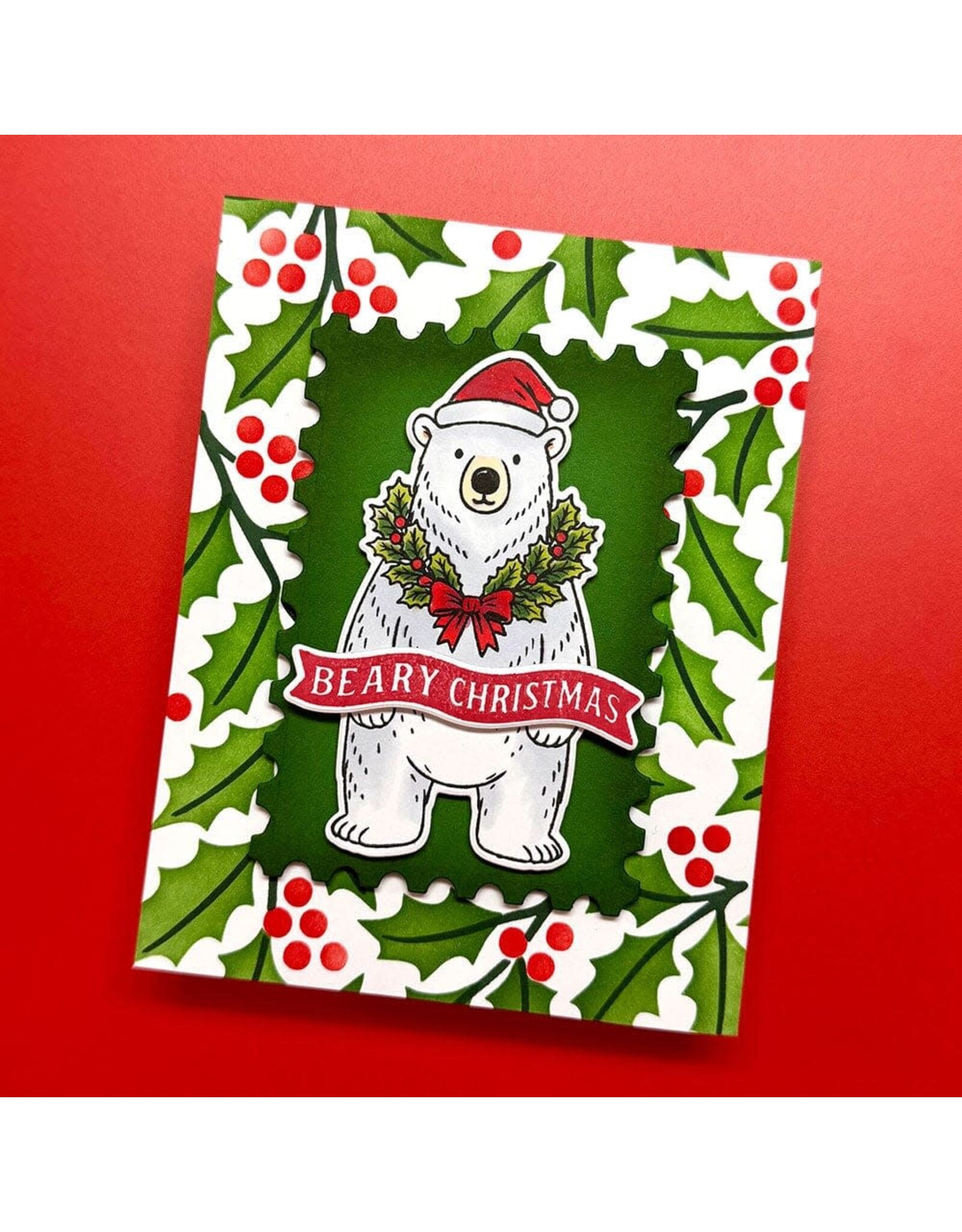 RANGER RANGER SIMON HURLEY FESTIVE HOLLY 6x6 LAYERING STENCIL SET