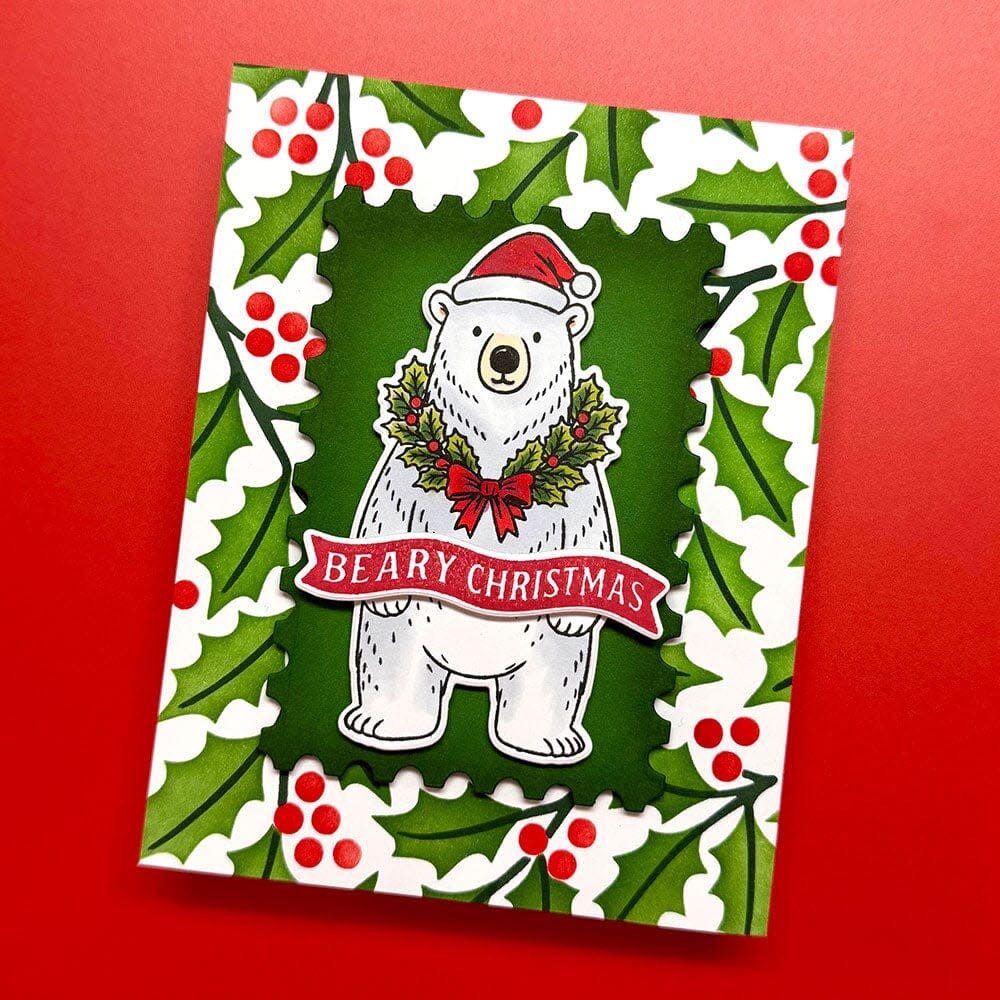 RANGER RANGER SIMON HURLEY FESTIVE HOLLY 6x6 LAYERING STENCIL SET