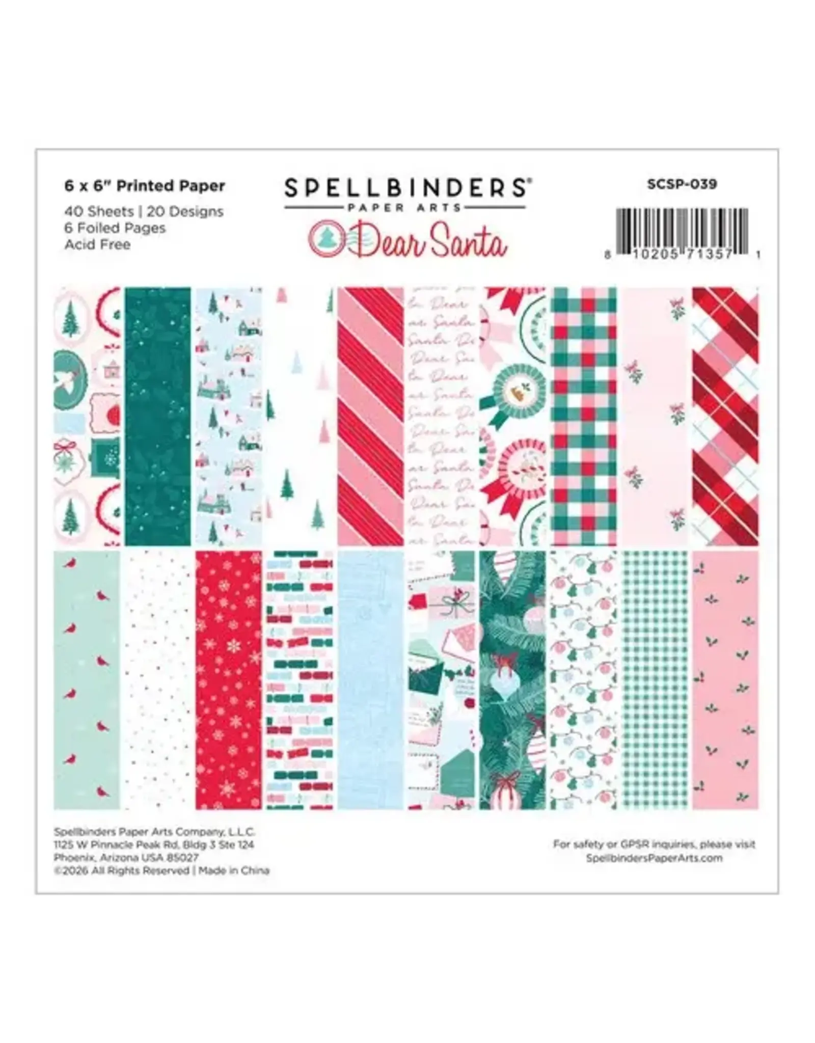 SPELLBINDERS SPELLBINDERS DEAR SANTA 6x6 PAPER PACK