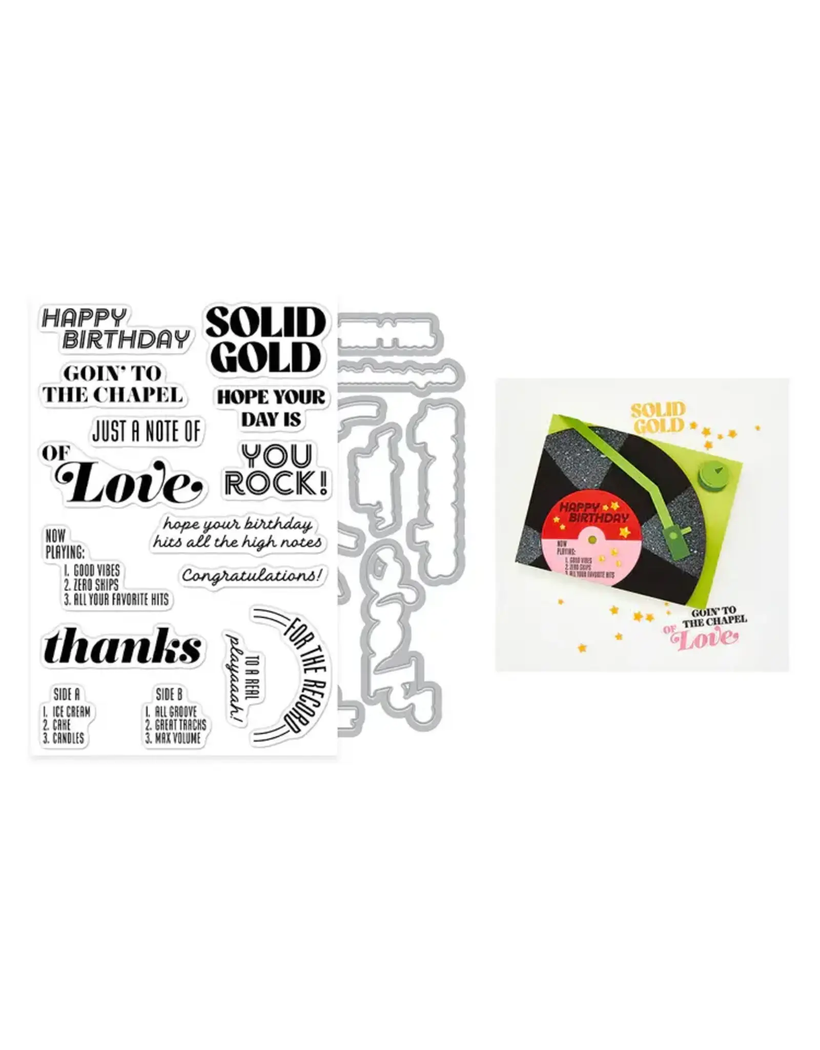 HERO ARTS HERO ARTS SOLID GOLD CLEAR STAMP AND DIE SET