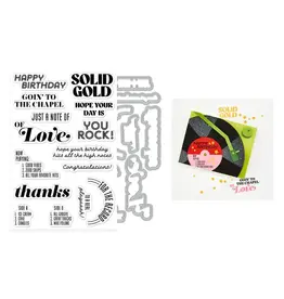 HERO ARTS HERO ARTS SOLID GOLD CLEAR STAMP AND DIE SET