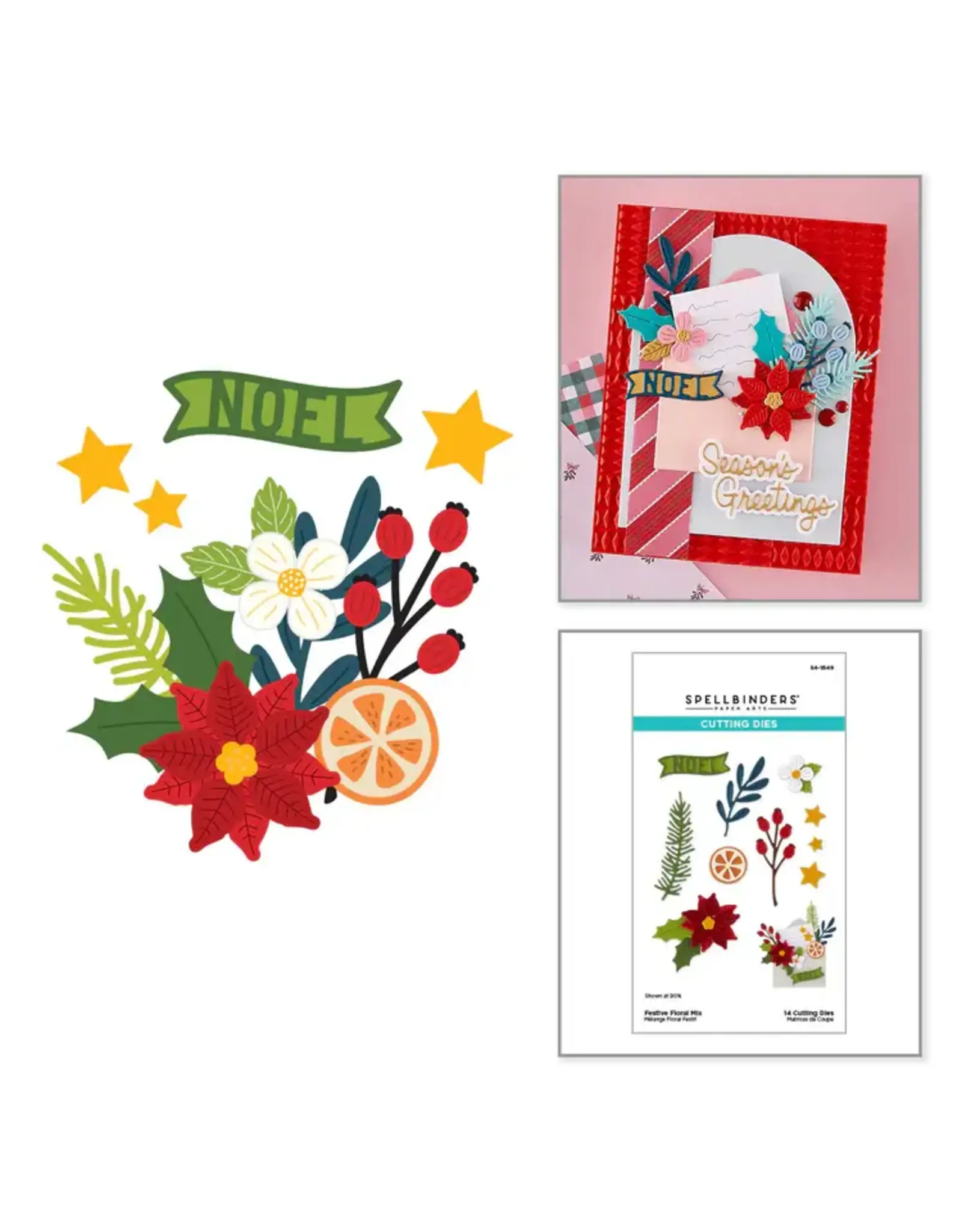 SPELLBINDERS SPELLBINDERS FESTIVE FLORAL MIX ETCHED DIE SET