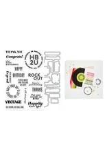 HERO ARTS HERO ARTS VINTAGE VINYL CLEAR STAMP AND DIE SET