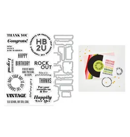 HERO ARTS HERO ARTS VINTAGE VINYL CLEAR STAMP AND DIE SET