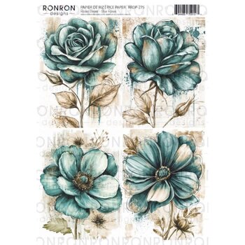 RONRON DESIGNS RONRON DESIGNS ROSES BLEUES RICE PAPER