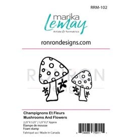 RONRON DESIGNS RONRON DESIGNS MARIKA LEMAY - CHAMPIGNONS ET FLEURS FOAM STAMP SET