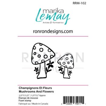 RONRON DESIGNS RONRON DESIGNS MARIKA LEMAY - CHAMPIGNONS ET FLEURS FOAM STAMP SET