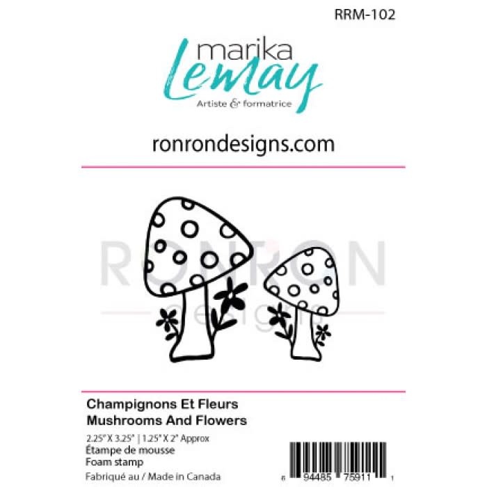 RONRON DESIGNS RONRON DESIGNS MARIKA LEMAY - CHAMPIGNONS ET FLEURS FOAM STAMP SET
