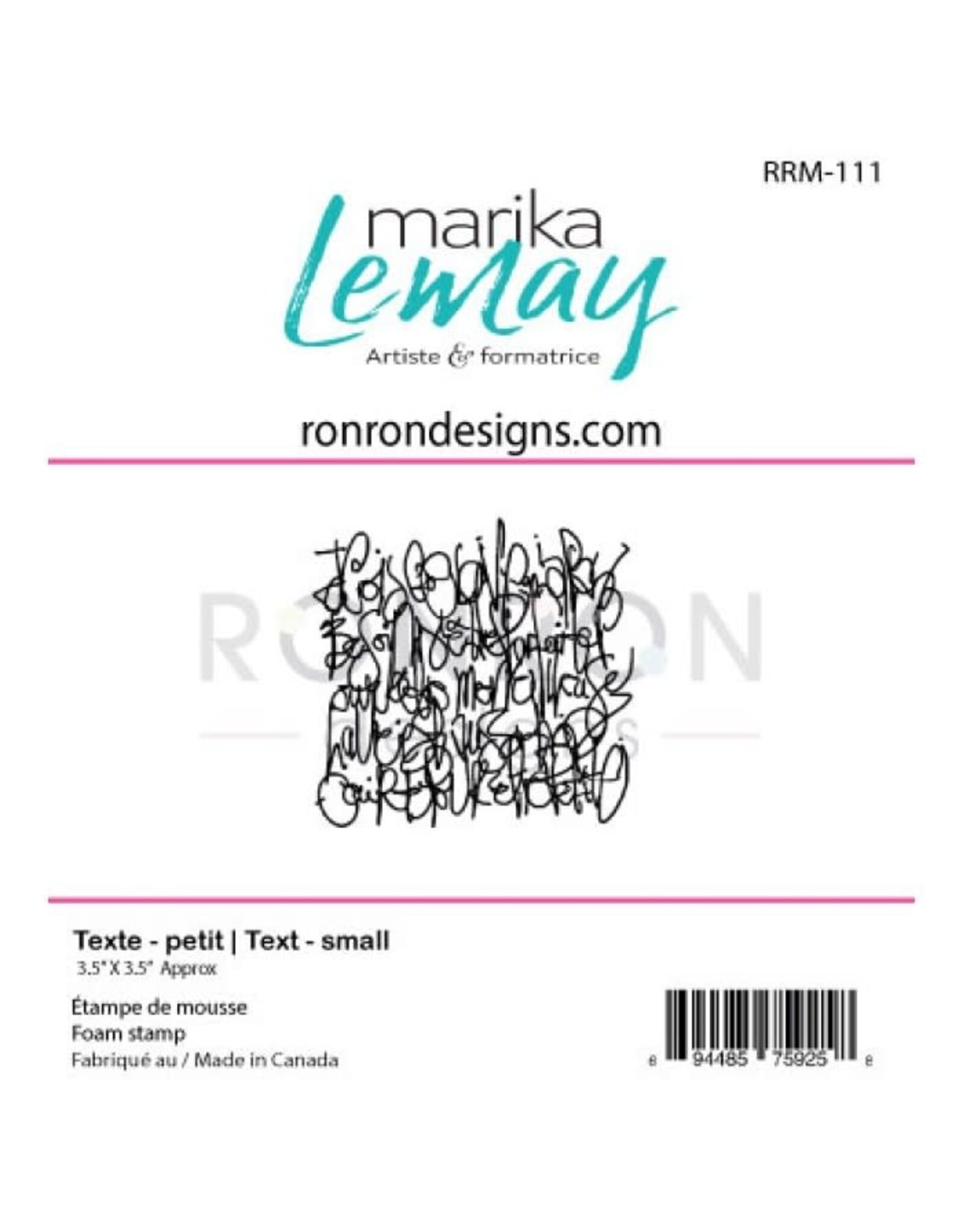 RONRON DESIGNS RONRON DESIGNS MARIKA LEMAY - TEXTE PETIT FOAM STAMP