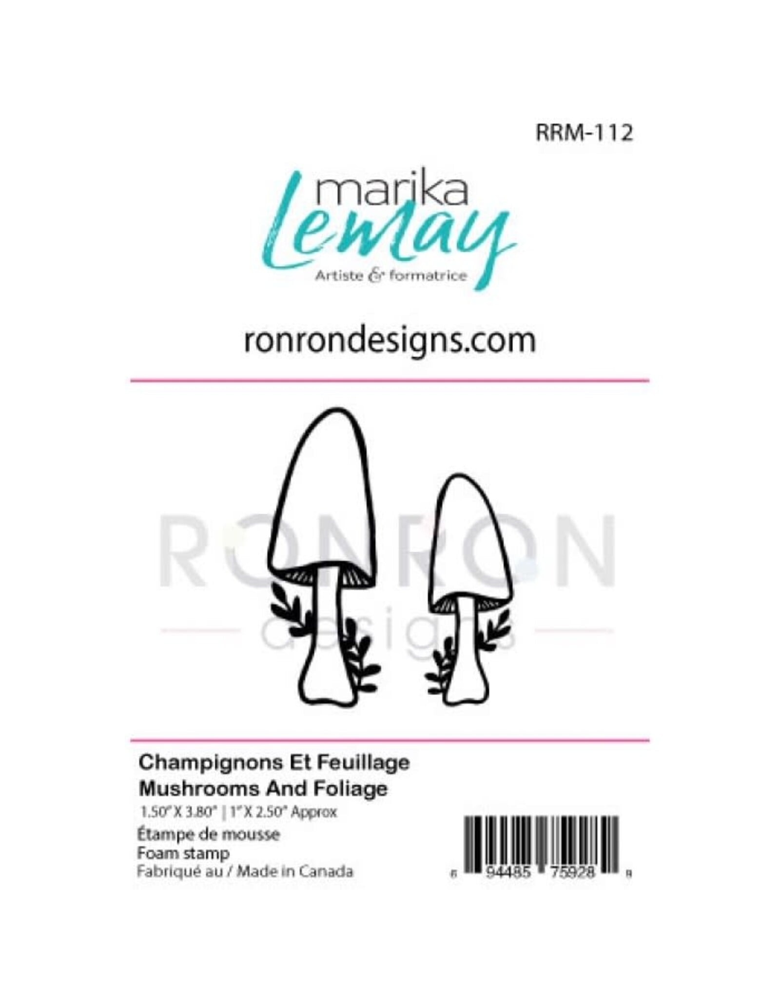 RONRON DESIGNS RONRON DESIGNS MARIKA LEMAY - CHAMPIGNONS ET FEUILLAGE FOAM STAMP SET
