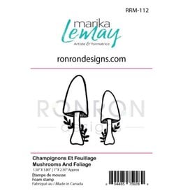 RONRON DESIGNS RONRON DESIGNS MARIKA LEMAY - CHAMPIGNONS ET FEUILLAGE FOAM STAMP SET