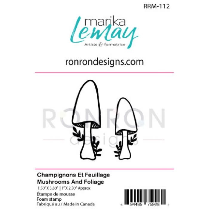 RONRON DESIGNS RONRON DESIGNS MARIKA LEMAY - CHAMPIGNONS ET FEUILLAGE FOAM STAMP SET