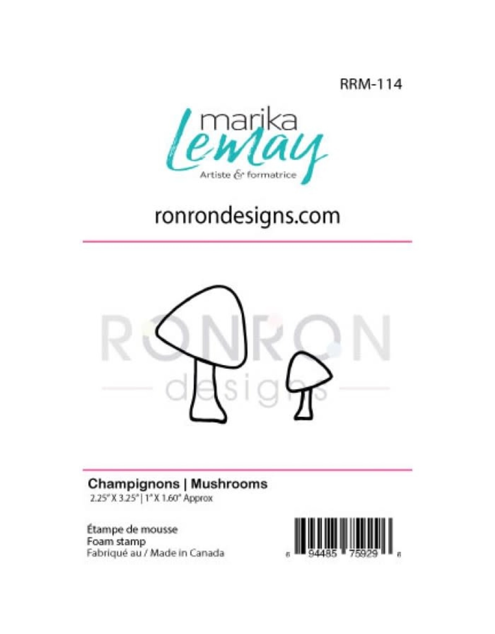 RONRON DESIGNS RONRON DESIGNS MARIKA LEMAY - CHAMPIGNONS FOAM STAMP SET