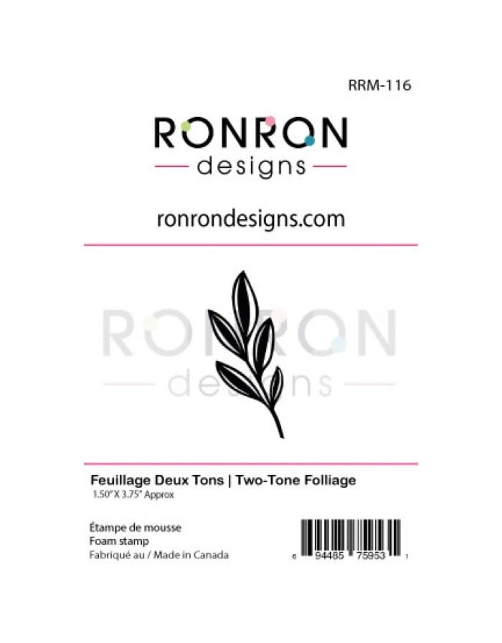 RONRON DESIGNS RONRON DESIGNS FEUILLAGE DEUX FOAM STAMP