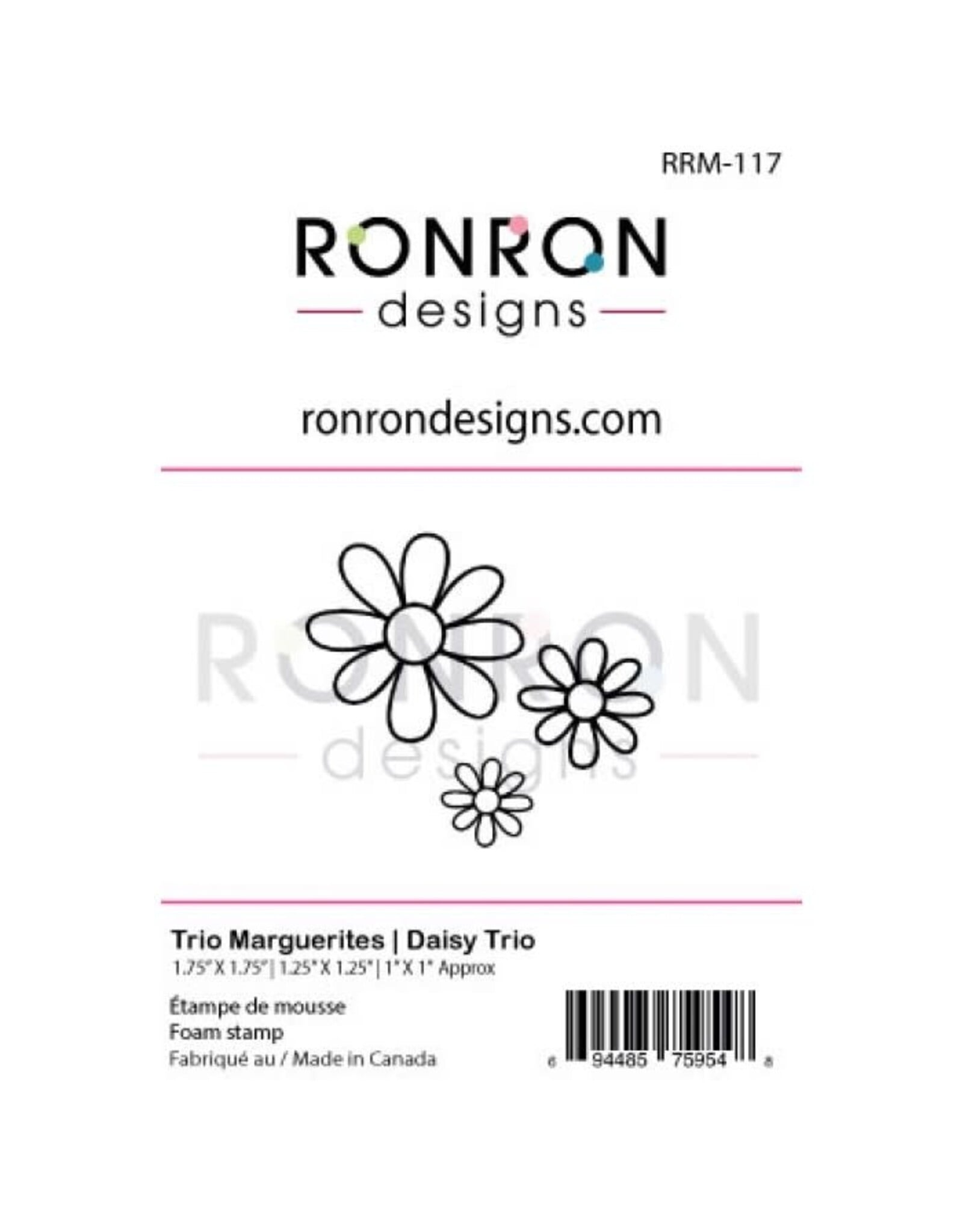 RONRON DESIGNS RONRON DESIGNS TRIO MARGUERITES FOAM STAMP SET