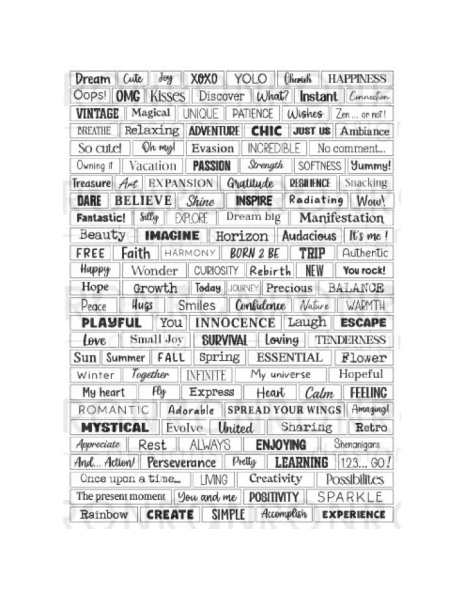 RONRON DESIGNS RONRON DESIGNS ATC WORDS - WHITE STICKERS