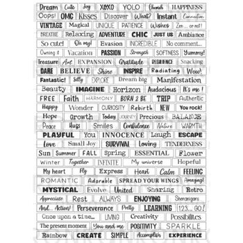 RONRON DESIGNS RONRON DESIGNS ATC WORDS - WHITE STICKERS