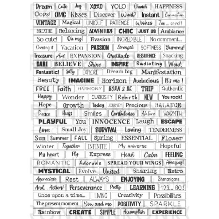 RONRON DESIGNS RONRON DESIGNS ATC WORDS - WHITE STICKERS